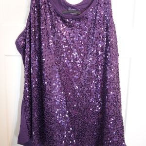 *Lane Bryant - Women's Purple Sequin Tank Top*
